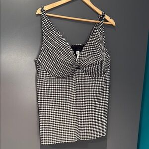 Lane Bryant Black and White Checkered tankini top